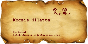 Kocsis Miletta névjegykártya